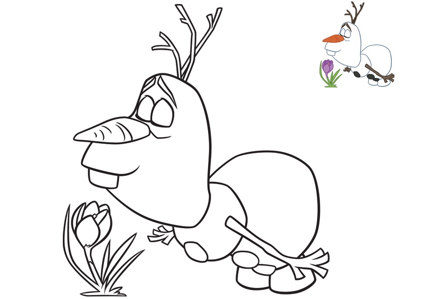 Olaf Loves Flowers 2018 Coloring Page