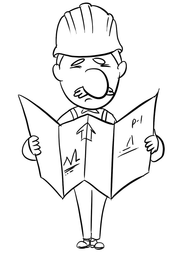 Old Engineer Coloring Page
