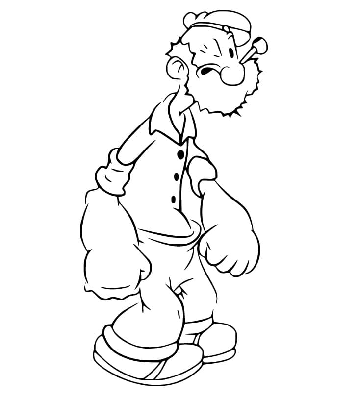 Old Popeye Coloring Page