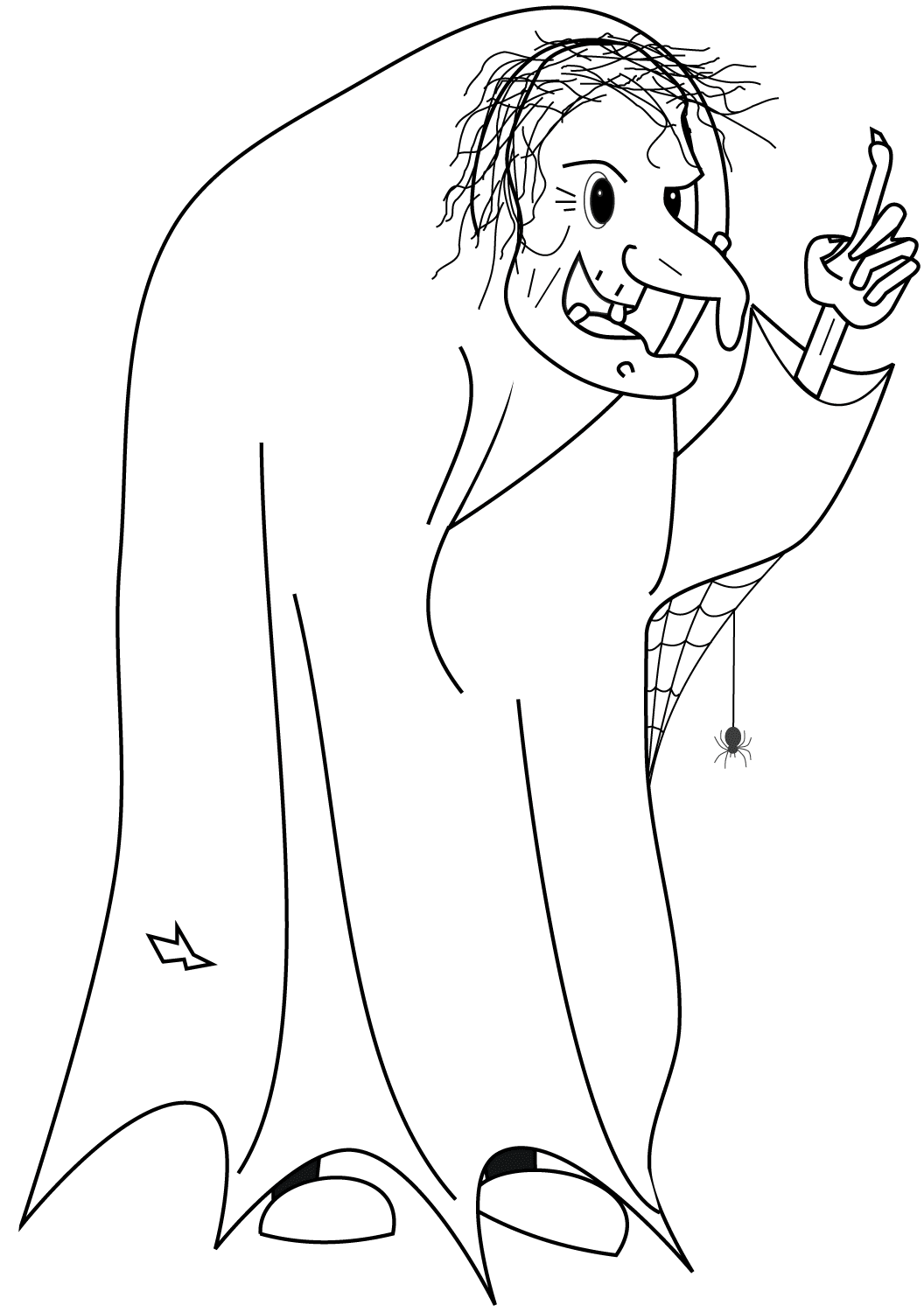 Old Witch Halloween Coloring Page