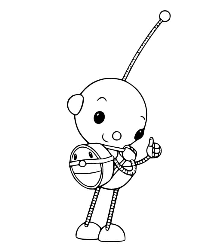 Olie Polie and Backpack Coloring Page