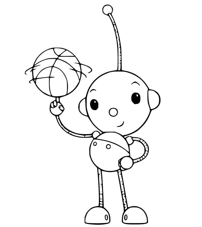 Olie Polie and Ball Coloring Page