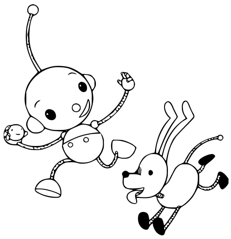 Olie Polie and Spot Coloring Page