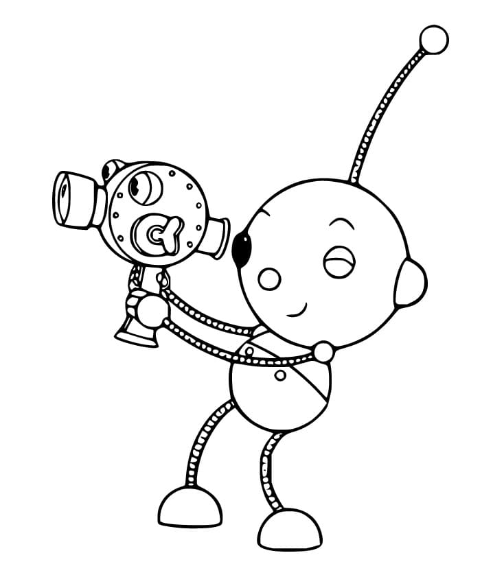 Olie Polie with Telescope Coloring Page