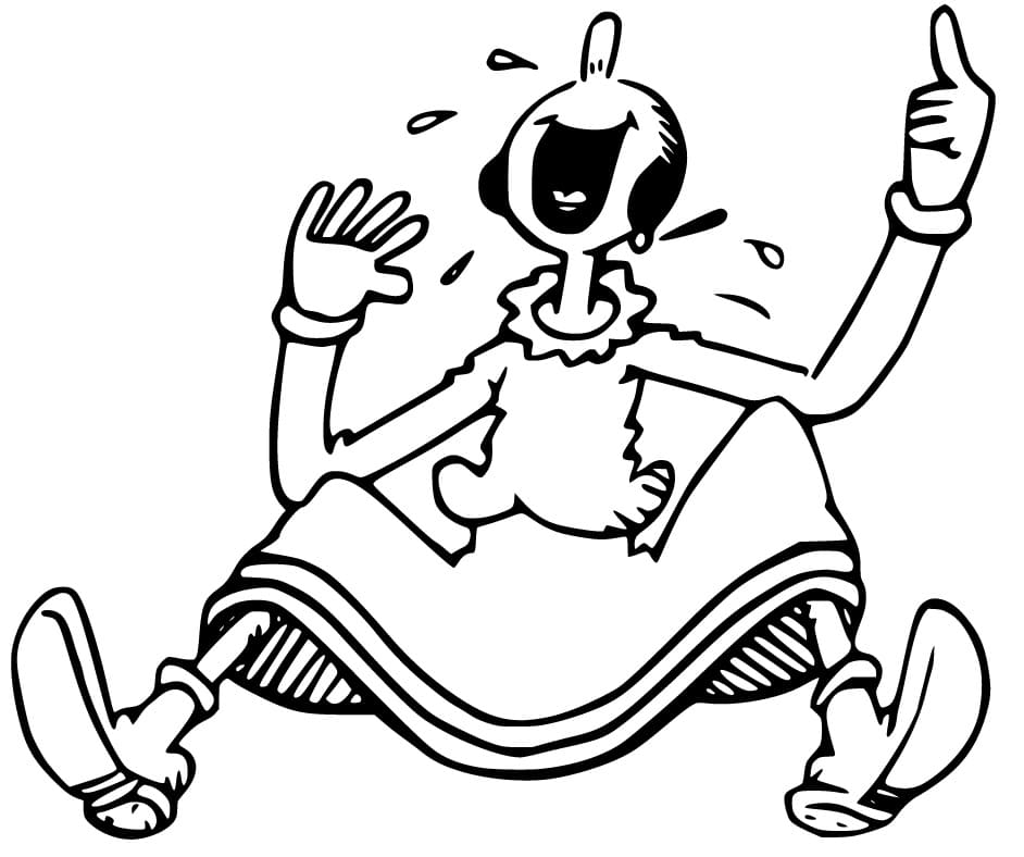 Olive Oyl Laughing Coloring Page