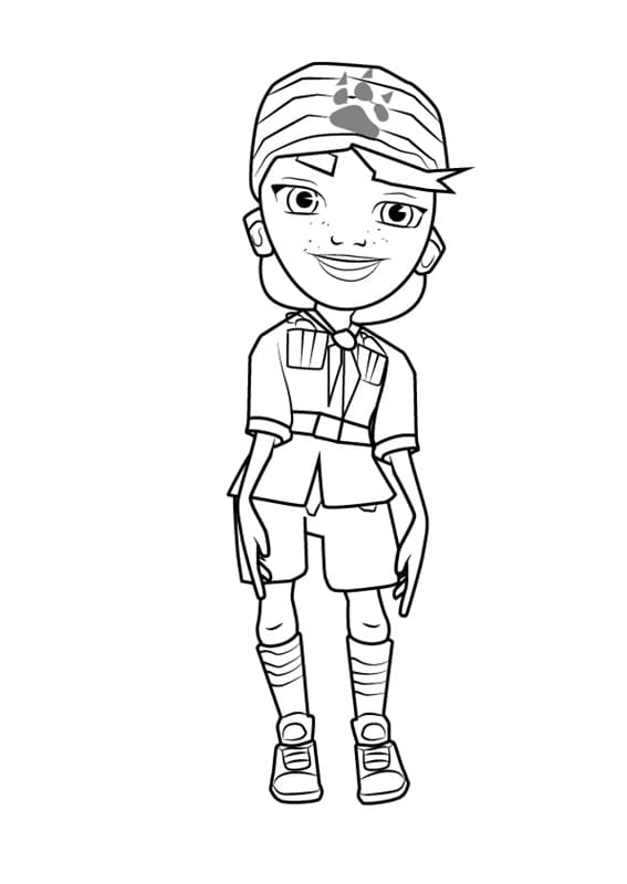 Olivia from Subway Surfers Coloring Page