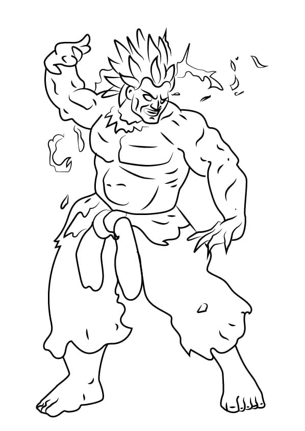 Oni from Street Fighter Coloring Page