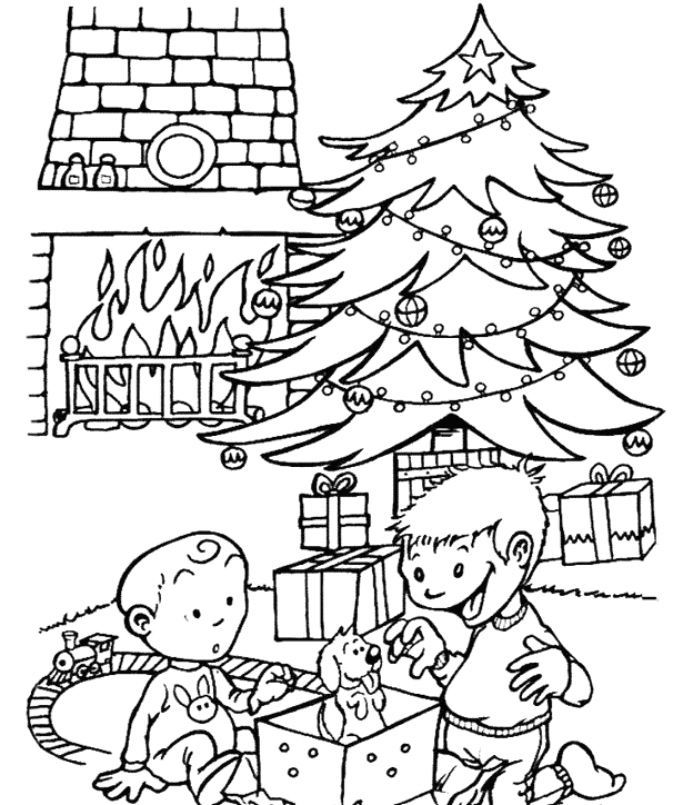 Open The Gifts S For Kids Xmasc5a2 Coloring Page