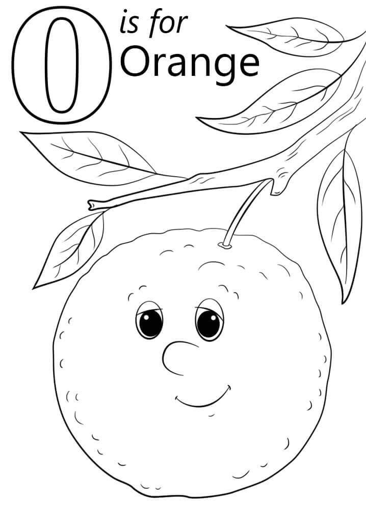 Orange Letter O Coloring Page
