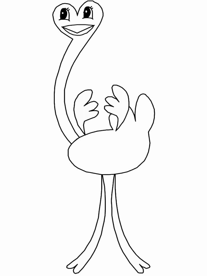 Ostrich 5 Coloring Page