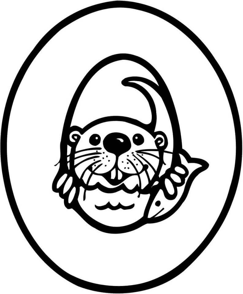 Otter Letter O Coloring Page