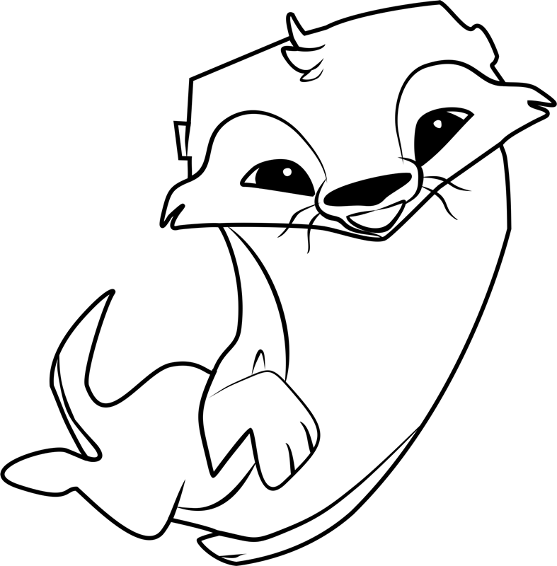 Otter Smiling Coloring Page
