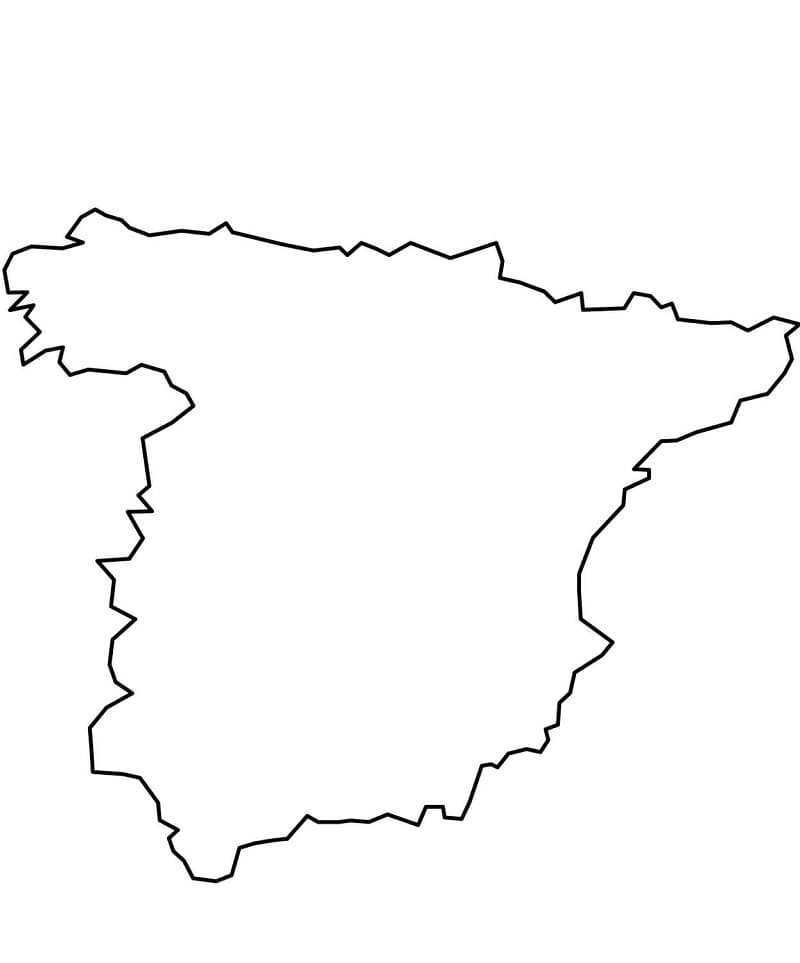 Outline Map of Spain