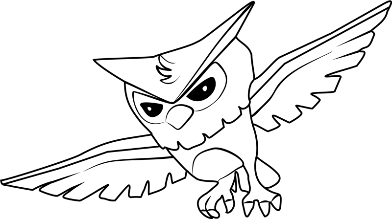Owl Flying Coloring Page