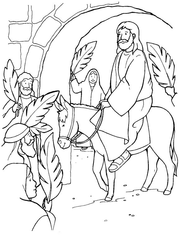 Palm Sunday Bibles Coloring Page