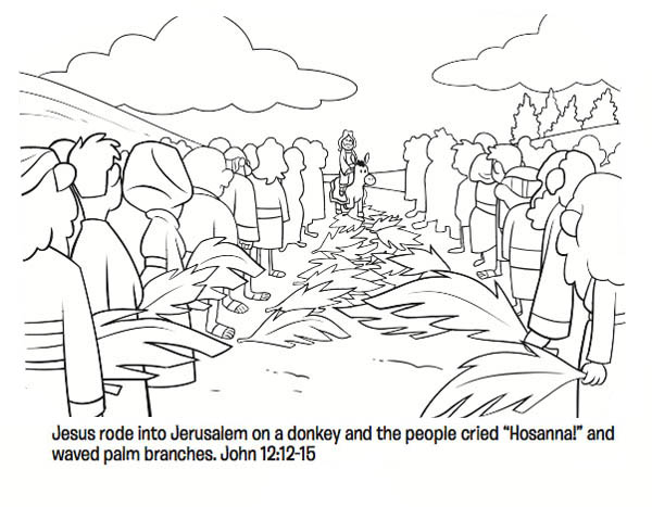 Palm Sunday Coloring Lesson Sheet Coloring Page