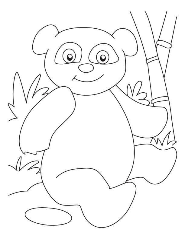 Panda Smiling Coloring Page