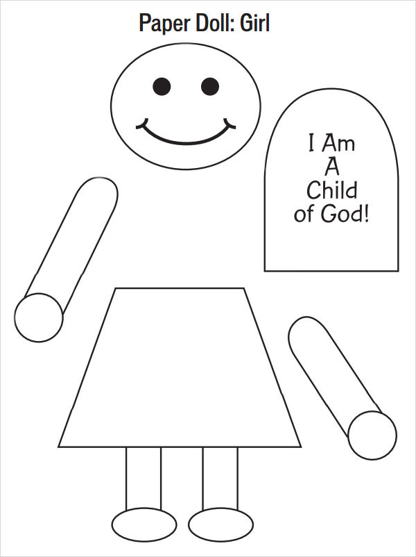 Paper Doll Template Coloring Page