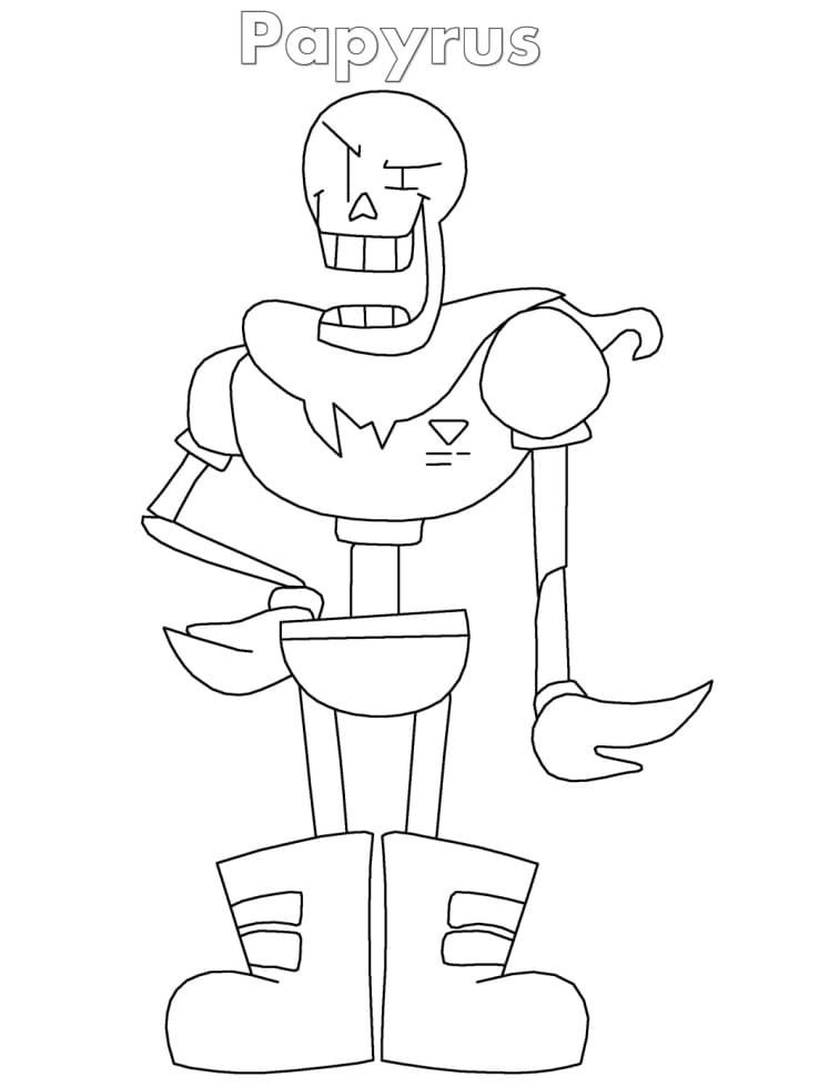 Papyrus from Undertale Coloring Page