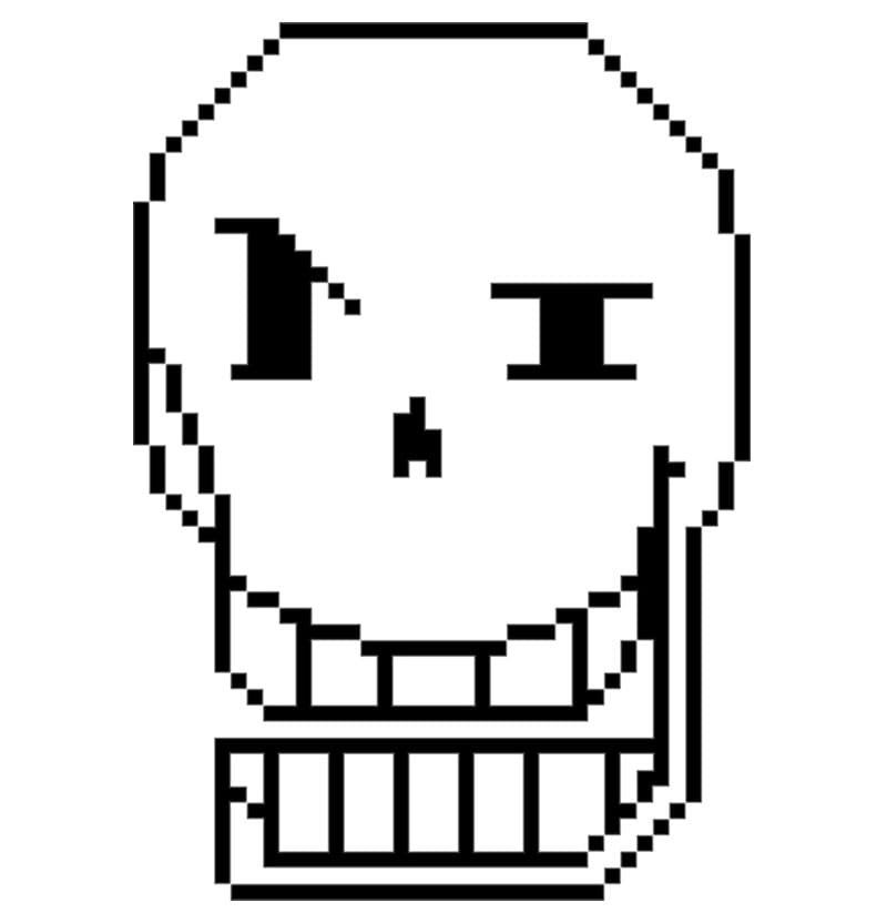 Papyrus Pixel Head Coloring Page