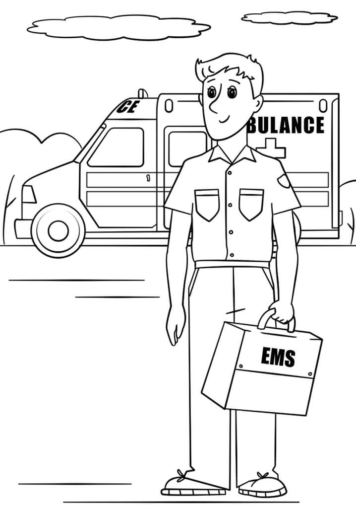 Paramedic Coloring Page