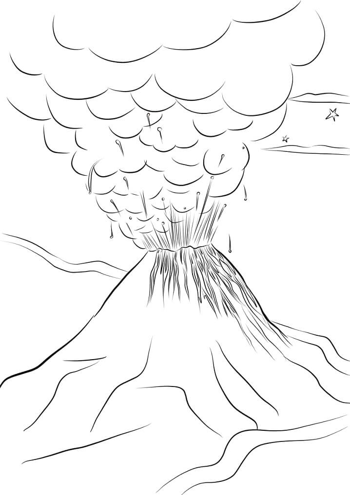 Paricutin Volcano Eruption Coloring Page