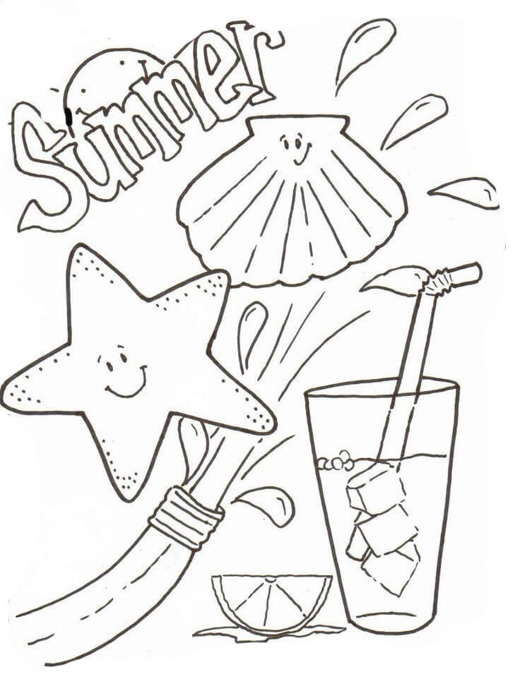 Party Summer Coloring Page
