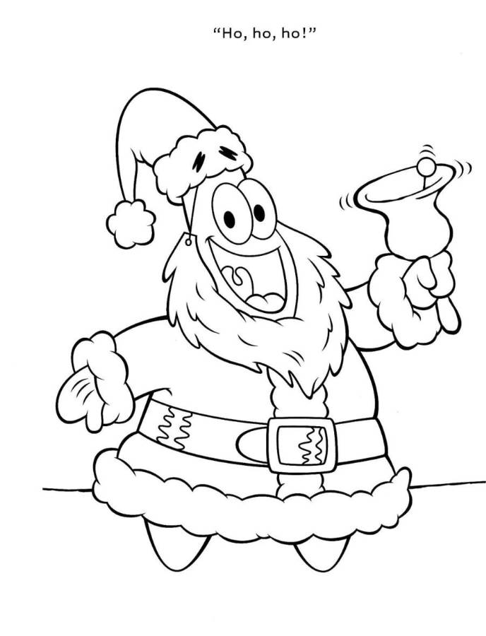 Patrick As Santa Coloring Page