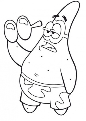 Patrick With Glasses Coloring Page