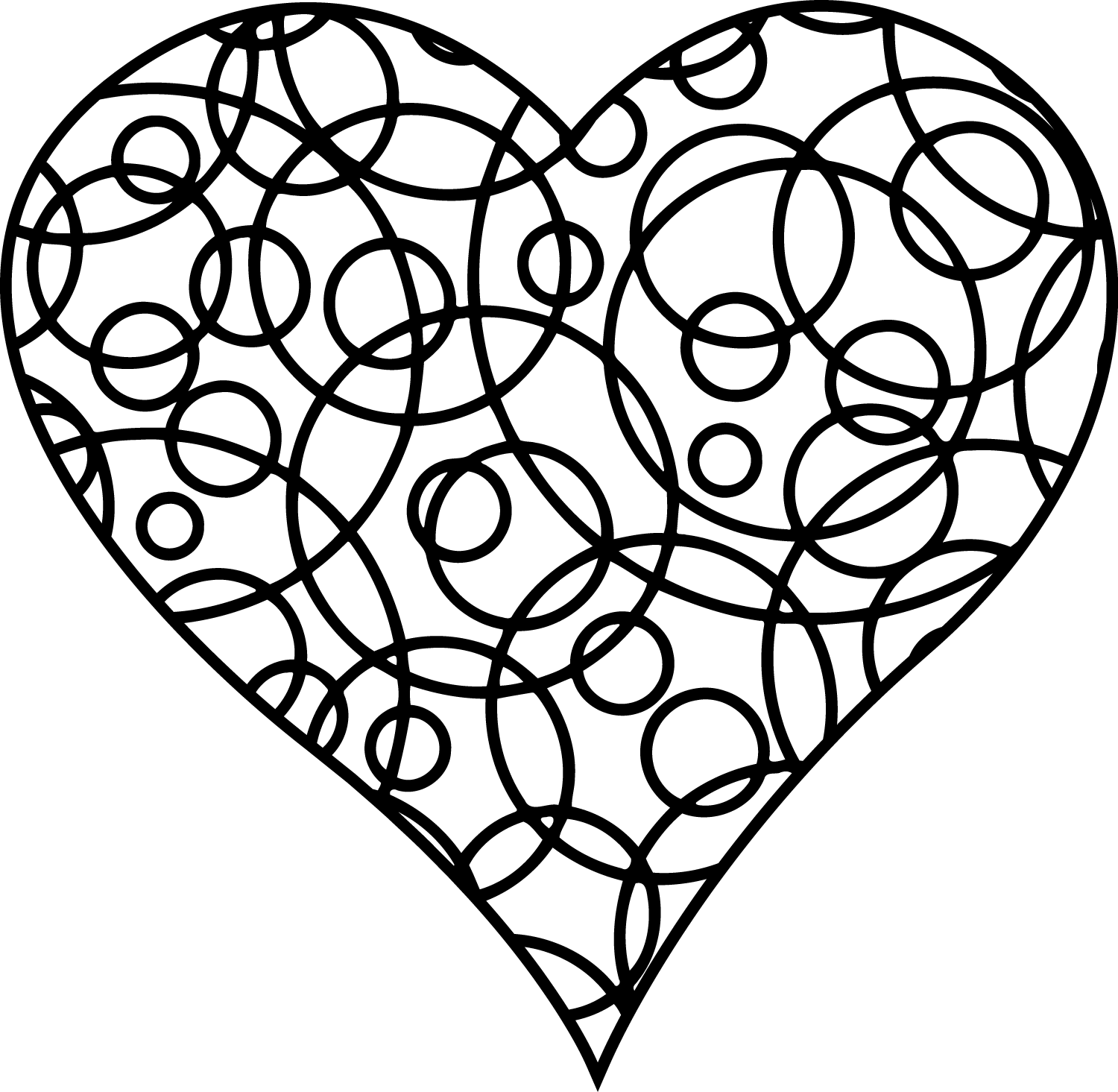 Patterned Heart For Love Coloring Page
