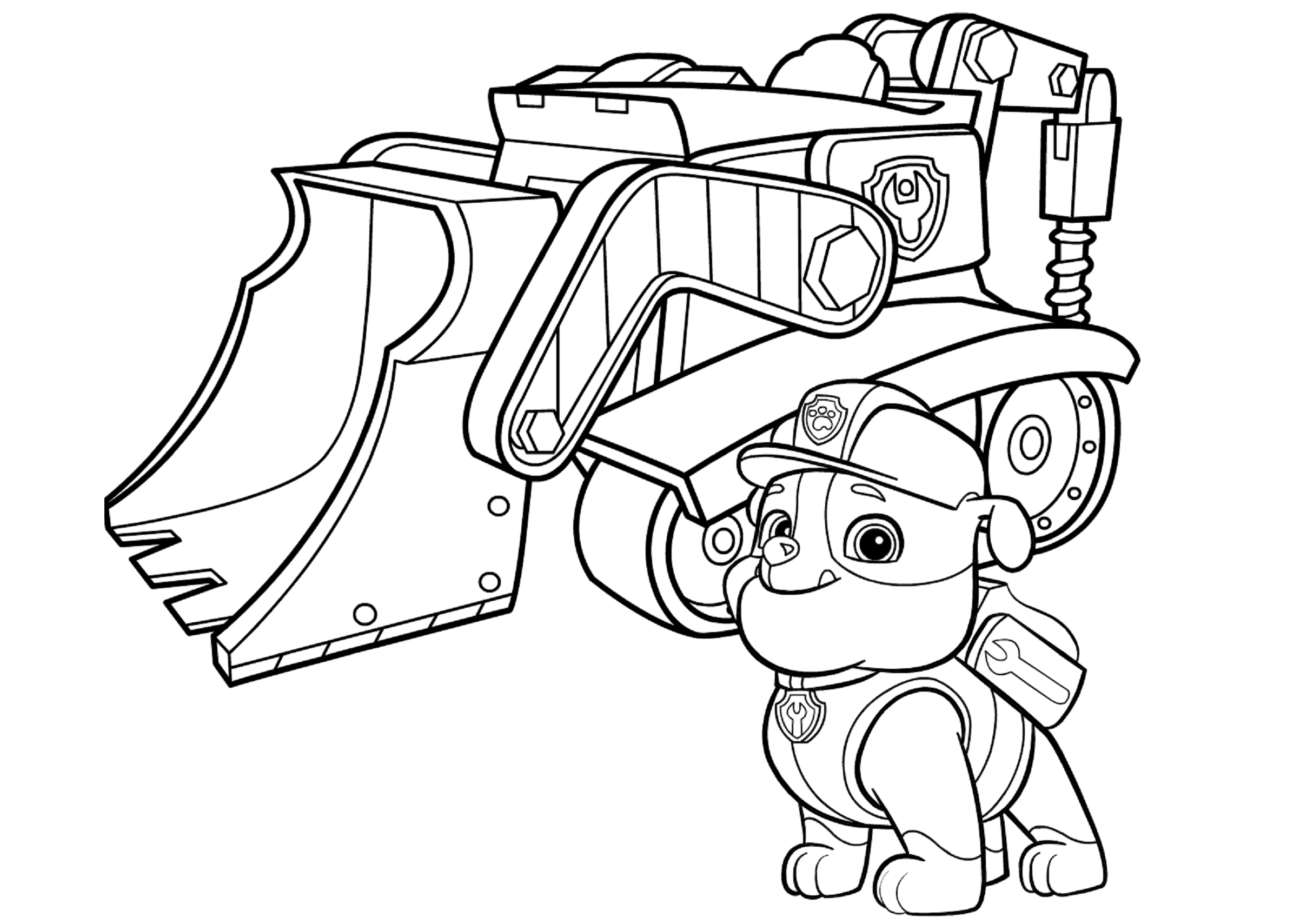 Paw Patrol Rubbles Bulldozer Paw Patrol Coloring Pages   Coloring Cool