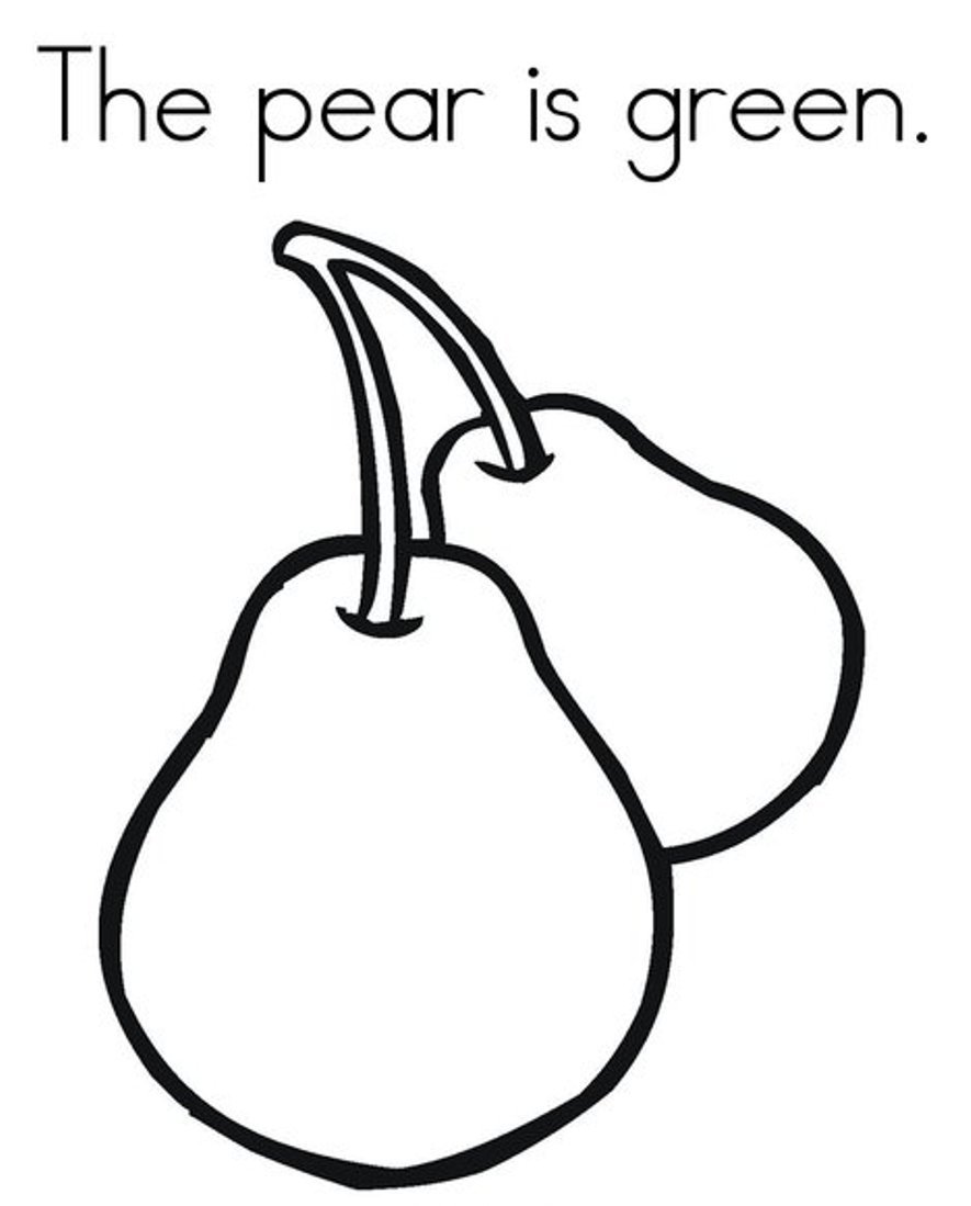 Pear Is Green Fruit S4079 Coloring Page
