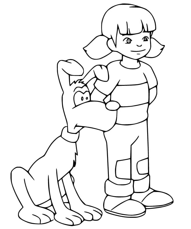 Penny and Brain Coloring Page