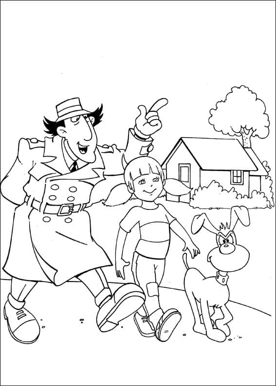 Penny and Inspector Gadget Coloring Page