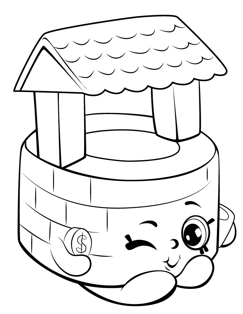 Penny Wishing Well Shopkin Coloring Page
