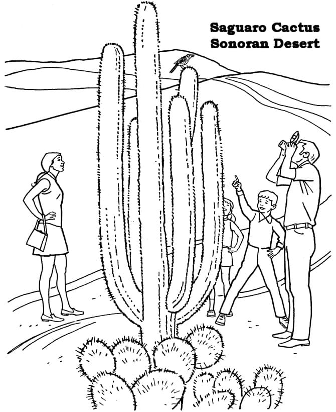 People in the Desert Coloring Page