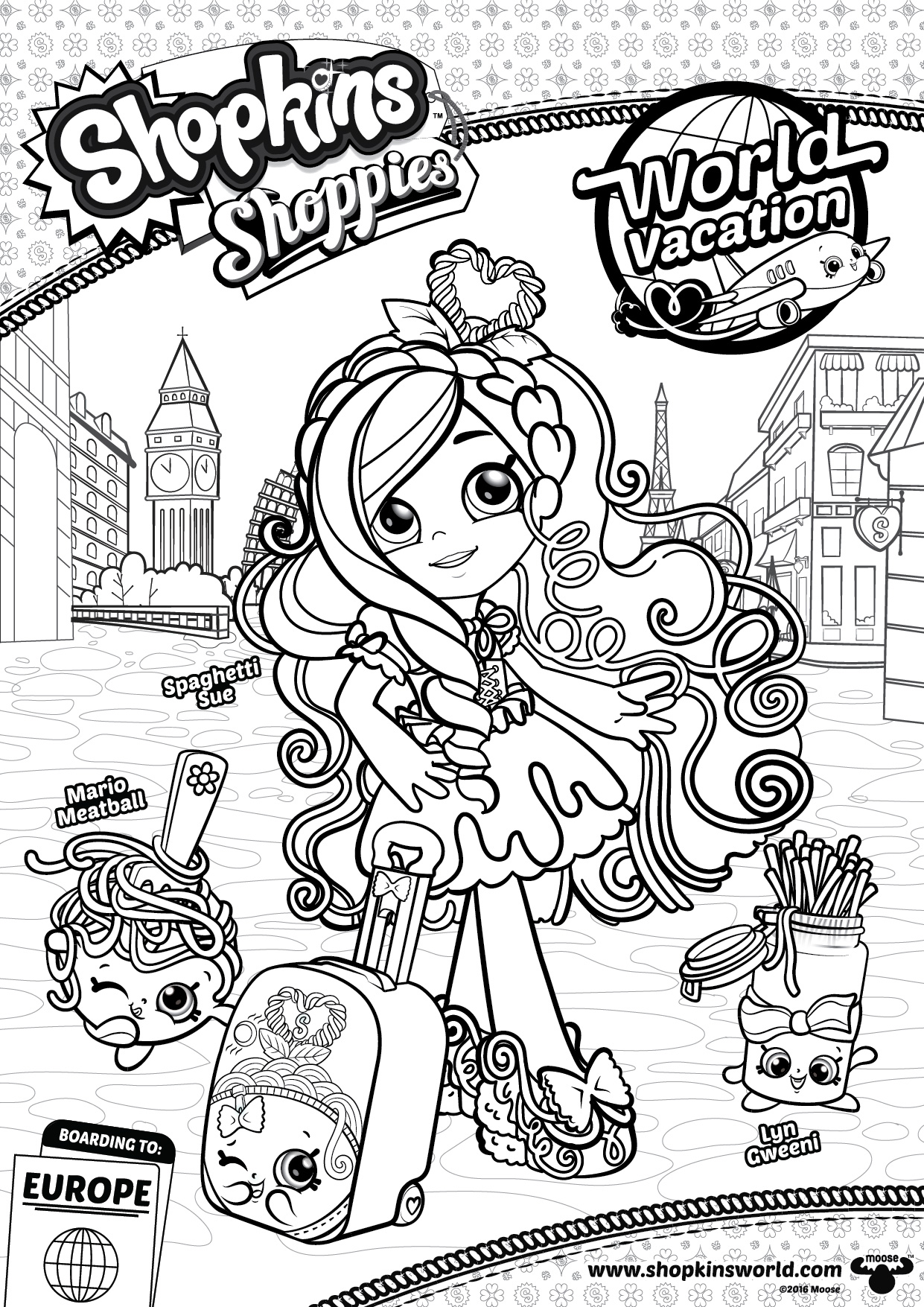 Peppa-Mint on Vacation Coloring Page