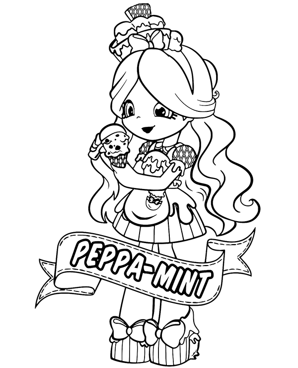 Peppa-Mint Shopkins Coloring Page