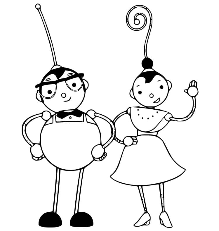 Percy Polie and Polina Polie Coloring Page