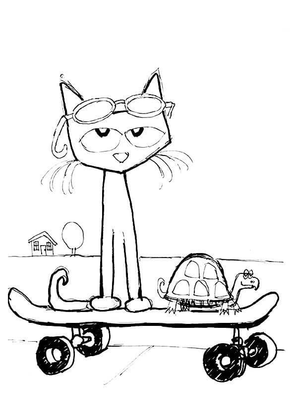 Pete The Cat On A Skateboard