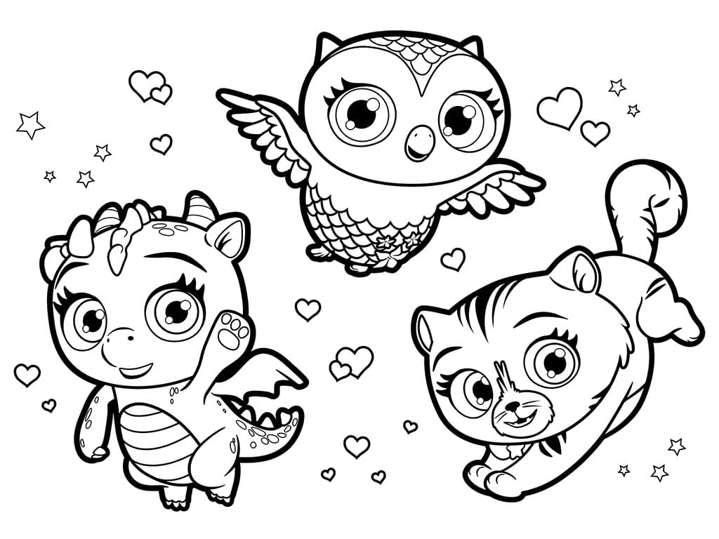 Pets from Little Charmers Coloring Page