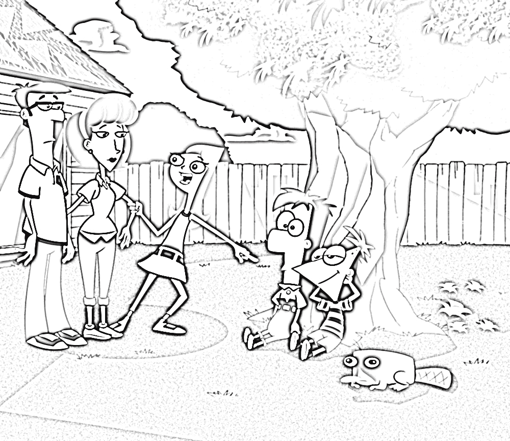 Phineas and Ferb Color Pages Coloring Page