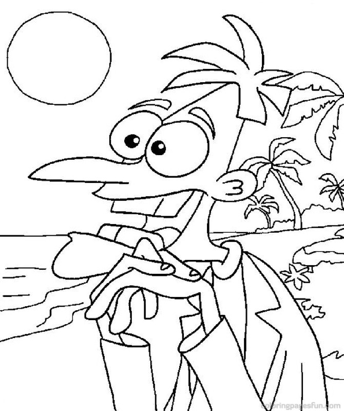 Phineas and Ferbs Online Coloring Page