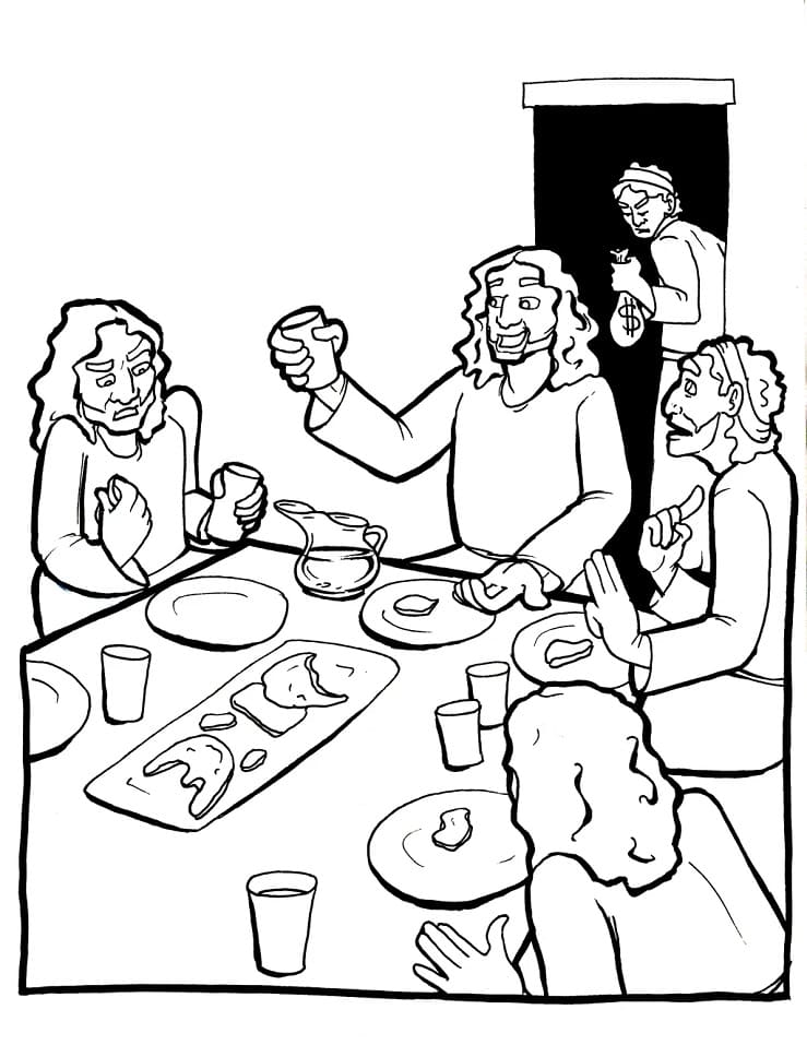 Cool Picture of Last Supper Coloring Page