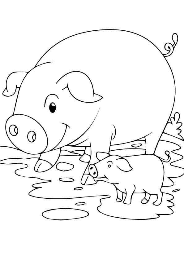 Pig And Piglet Coloring Page