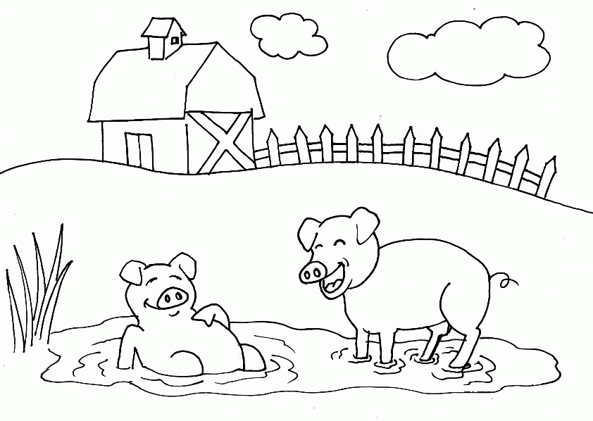 Pig Farm Coloring Page