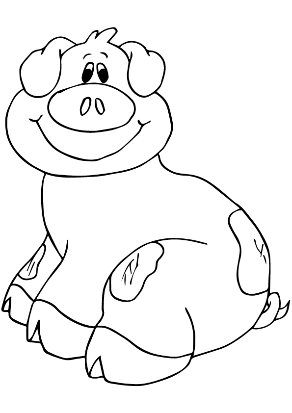 Pig Is Smiling Coloring Page