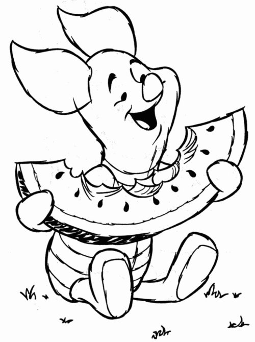 Pig S To Print Piglet Eating Fruit3691 Coloring Page