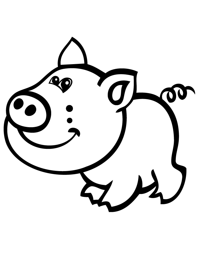 Pig Smiling Coloring Page