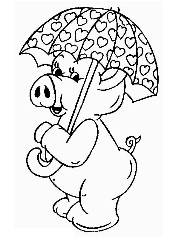 Pig with Umbrella